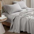 thumbnail image 1 of Hyde Lane Luxurious Linen Cotton Sheet Set, Organic Linen Blend Bed Sheets - 15 Inches Deep Pocket, Luxury French Flax Linen Sheets for All Seasons, 4 Pcs (King, Grey), 1 of 16
