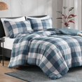 thumbnail image 1 of Hyde Lane Plaid Full/Queen Comforter Set, Farmhouse Comforter Set Queen, Blue and White Comforter Full Size, Grid Buffalo Lightweight 3 Pieces Bed Sets Includes 1 Comforter, 2 Shams (90 x 90 Inch), 1 of 15
