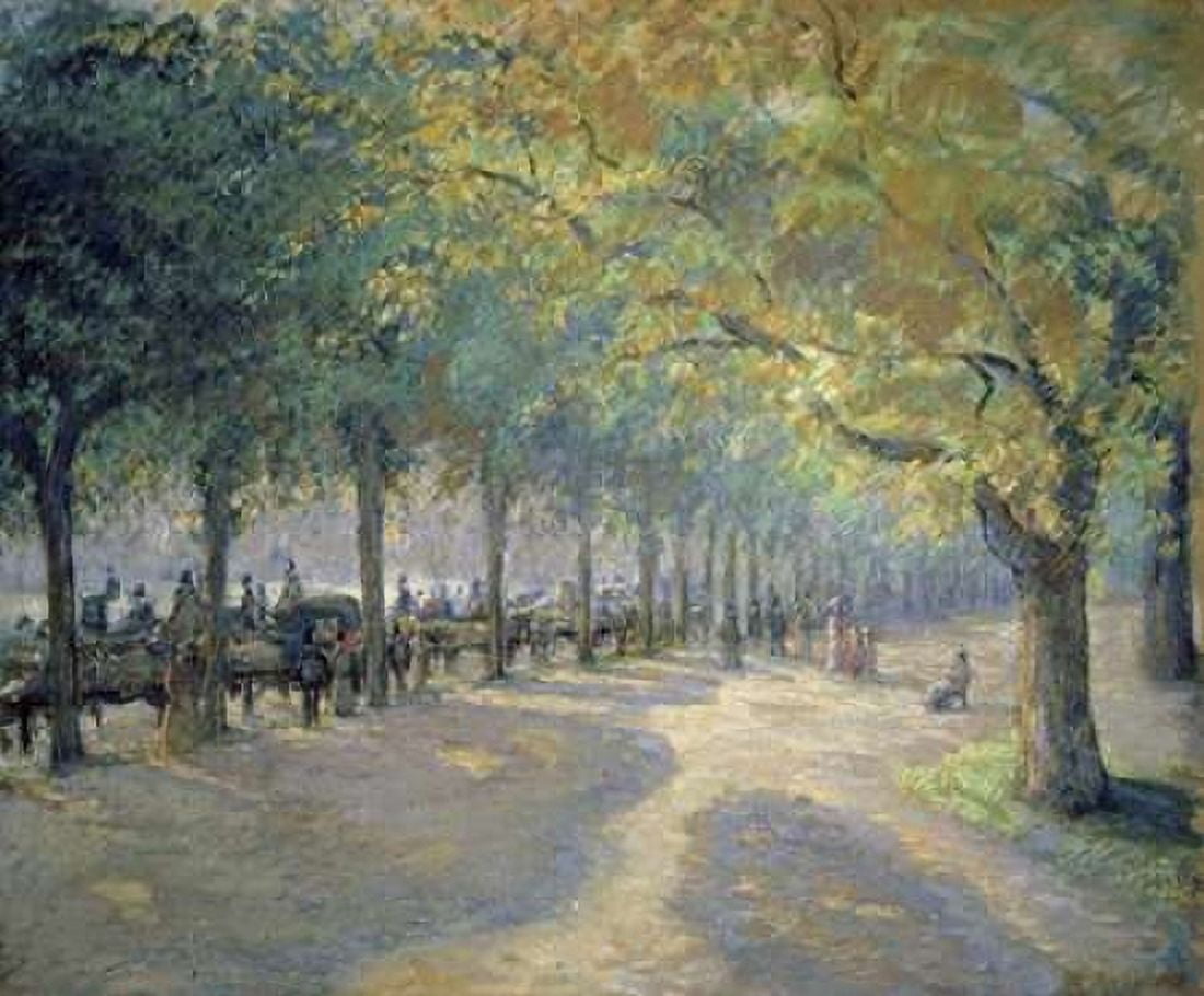 Hyde Park London Canvas Art - Camille Pissarro (24 x 24)