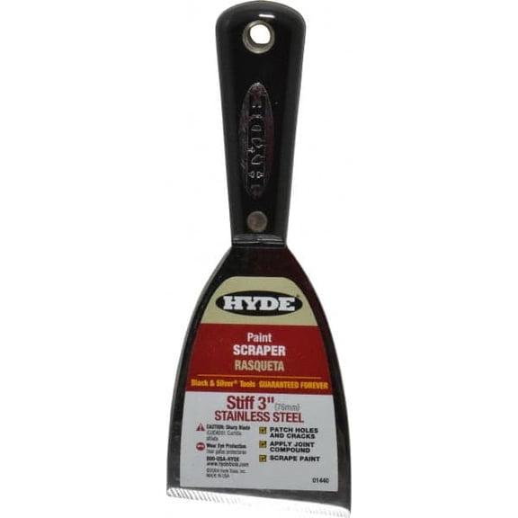 Hyde Tools 01440 Stiff Stainless Steel 1-Edge Scraper
