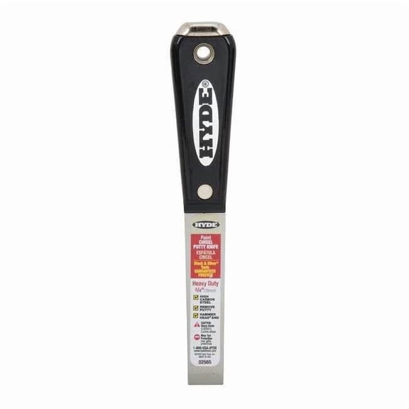 Hyde Putty Knife,Stiff,3/4",Carbon Steel 02565