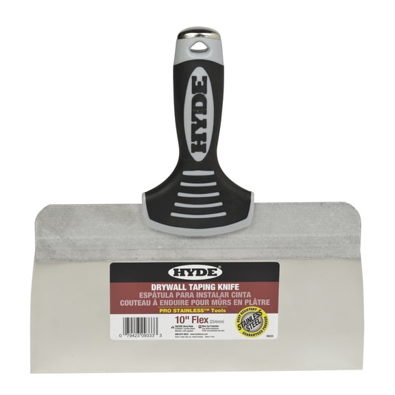 Hyde Tools 09333 10-Inch Pro Stainless Steel Taping Knife with Extruded Back, Blue CA1