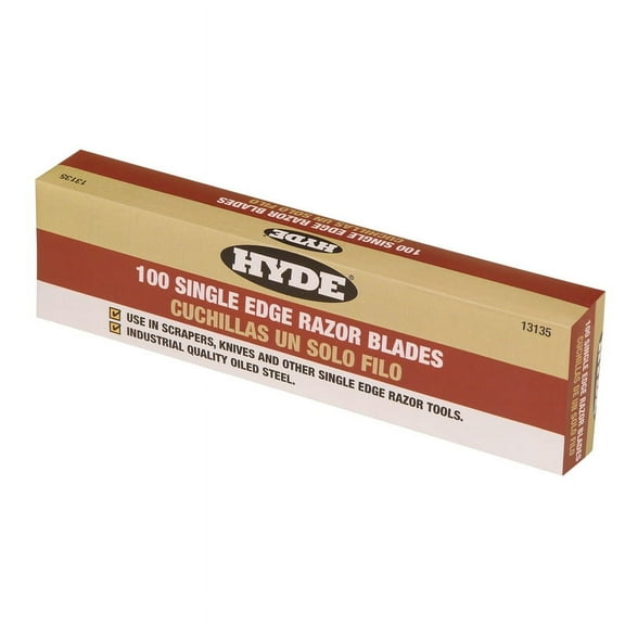 Hyde 1-9/16 in. Steel Single Edge Razor Razor Blade 3/4 in. L 100 pk, Each