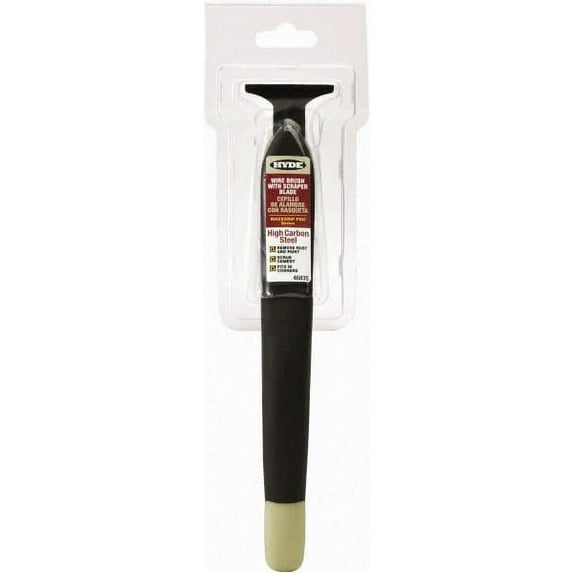 Hyde Tools - 3 Rows x 12 Columns High Steel Brush/Scraper - 3" Brush Length x 5/8" Brush Width, 9-1/2" OAL, 1-1/8" Trim Length (6 Pack)