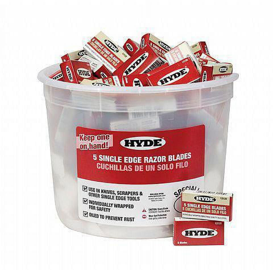 Hyde Tools New Razor Blades Pail 100 5-Pack, 292-49500
