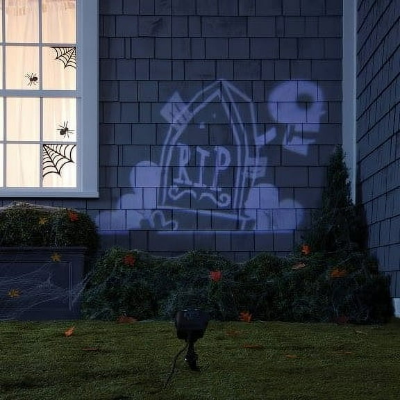 Hyde and Eek! Boutique LED Tombstone Skeleton Strobe Effect Halloween Motion Projector Lightshow