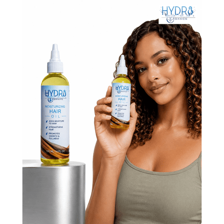 Hydr8 Organics Organic Moisturizing Hair Oil for Curly Dry Hair Including 8 vitamins & Minerals , 4 fl oz
