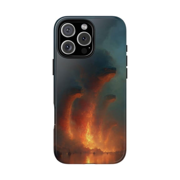 Hydra Dragon Rising Molten Fire Fantasy Art Phone Case with iPhone 11 to 17 Pro Max