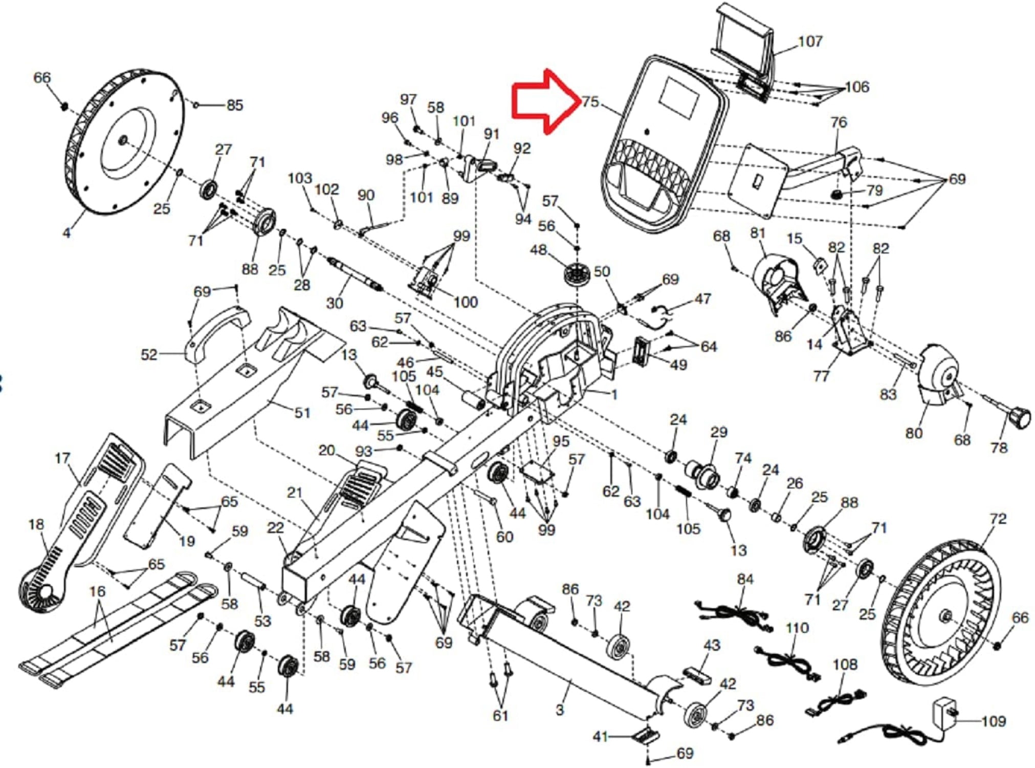 Hydra Fitness Exchange Display Console Assembly 398307 Works W RW500 NTRW991472 NTRW991473 Rower