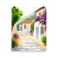thumbnail image 1 of Hydra Greece Print, Mediterranean Streetscape Wall Art, Greek Island Decor, Aegean Travel Poster, Village Artwork Home Decor #4116, Stretched Canvas Size 12x18, 1 of 4