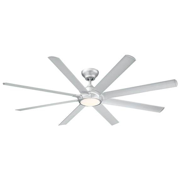 Hydra Indoor and Outdoor 8-Blade Smart Ceiling Fan 80in Titanium with 3000K LED Light Kit and Wall Control