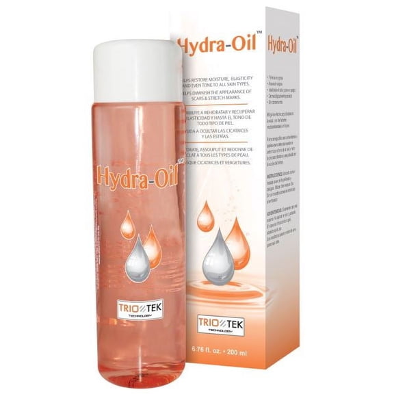 Hydra-Oil Scar Removal Serum - Scar Treatment for Face and Body - 200 ml Hydrating Oil for Acne Scar Remover, Stretch Mark Removal, and to Lighten Dark Spots - Vitamin E & A 6.76 Ounce