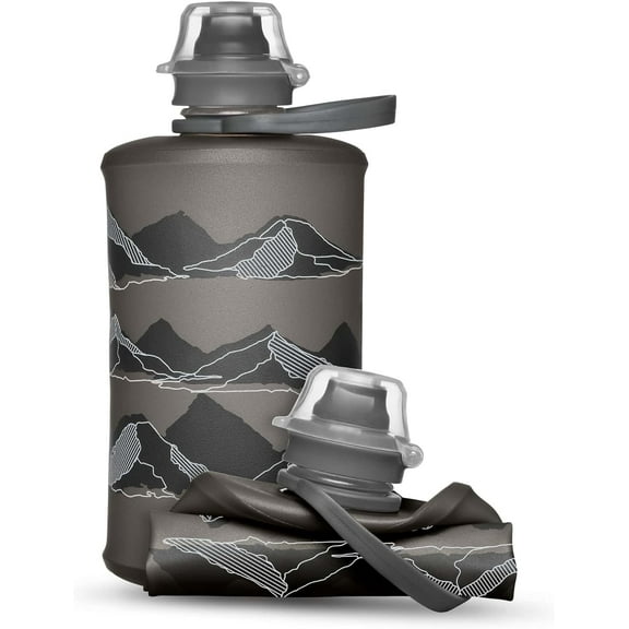 HydraPak Stow - Collapsible Backpacking Water (350ml, 500ml, 1L) - BPA Free, Ultra Light, Spill-Proof Twist Cap