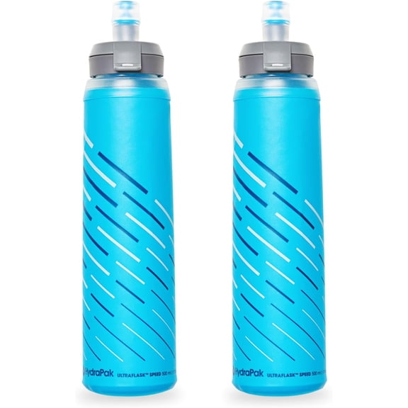 HydraPak UltraFlask Speed (500ml or 600ml) - Collapsible Soft Flask Water Bottle for Hydration Vests and Running Packs with Easy Open Cap