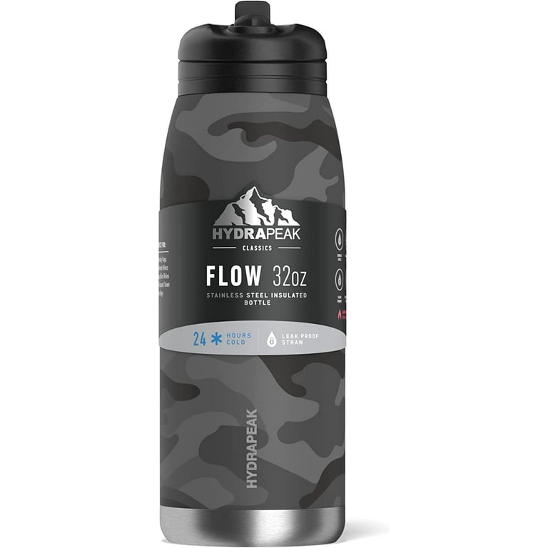 HydraPeak Flow 32oz Stainless Steel Insulated Bottle - Black Camo 