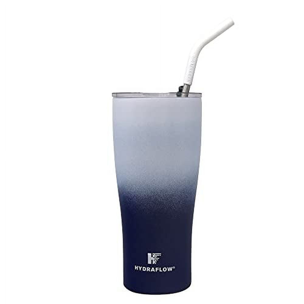 Hydraflow Capri - 30oz Tumbler with Straw - Triple Wall Vacuum Insulated Tumbler - Insulated Smoothie Cup - Stainless Steel Tumbler - Reusable