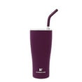 thumbnail image 1 of Hydraflow Capri - 30oz Tumbler with Straw - Triple Wall Vacuum Insulated Tumbler - Insulated Smoothie Cup - Stainless Steel Tumbler - Reusable Tumbler with Lid - (Powder Plum), 1 of 3