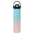 thumbnail image 1 of Hydraflow Hybrid - Triple Wall Vacuum Insulated Bottle with Flip Straw - Insulated Water Bottle - Stainless Steel Bottle - Water Bottle with Straw - Reusable Water Bottle (17oz, Natural Wood), 1 of 3