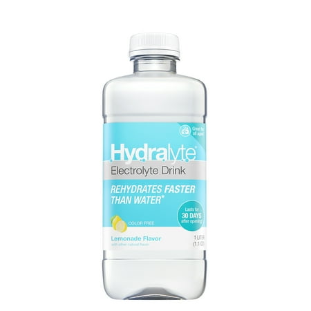 Hydralyte Oral Electrolyte Solution, Color Free Lemon-Lime, 33.8 oz