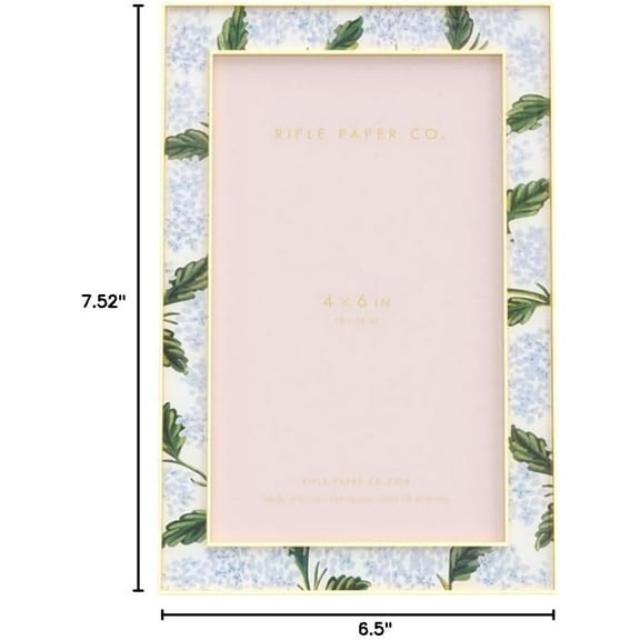 Hydrangea 4x6 Picture Frame For Special Photos With Friends And Family, Stylized Pattern Single Photo Frame For Desks, Cabinets, And Nightstands