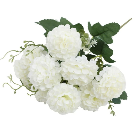 Hydrangea Artificial Flowers, 13.8 inch Real Touch Hydrangeas Lifelike Hydrangea Flower for Home Wedding Bouquets Centerpieces Party Living Room Decoration White