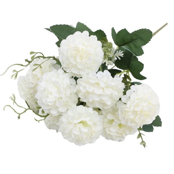 Hydrangea Artificial Flowers, 1 Pc 13.8 inch Real Touch Hydrangeas Lifelike Hydrangea Flower for Home Wedding Bouquets Centerpieces Party Living Room Decoration White