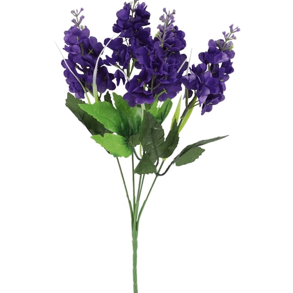 Hydrangea Artificial Flowers 1pc Artificial Flower Bouquet 5 Heads Hyacinth 33cm Purple Yellow-Plastic for Party Weddings Home Decoration (Dark Purple)