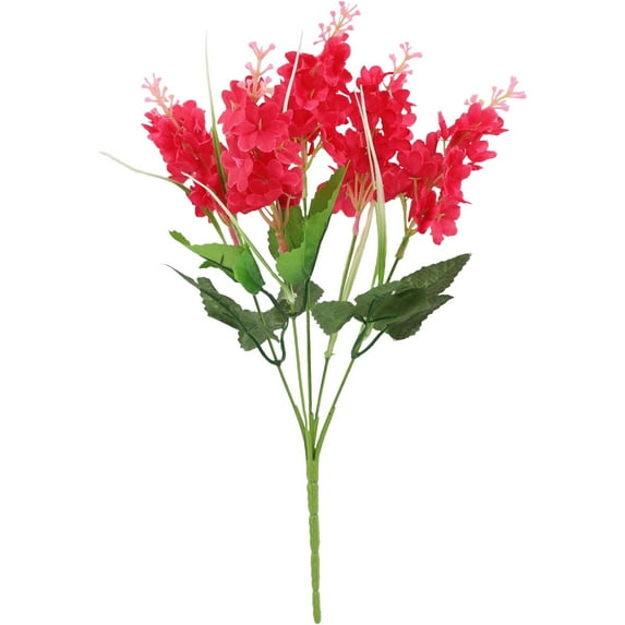 Hydrangea Artificial Flowers 1pc Artificial Flower Bouquet 5 Heads Hyacinth 33cm Purple Yellow-Plastic for Party Weddings Home Decoration (Red)