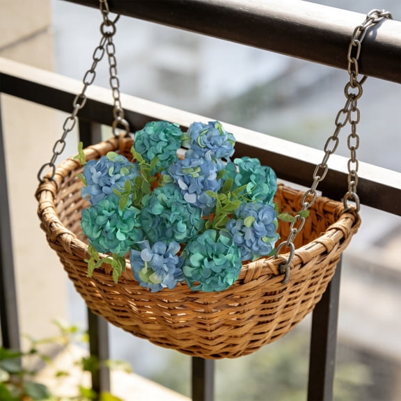 Hydrangea Artificial Flowers Bouquets, Hydrangea Flowers Heads with Stems, Fake Hydrangeas Flowers Arrangement, Faux Hydrangea Decor for Home Wedding Party Baby Shower, Blue