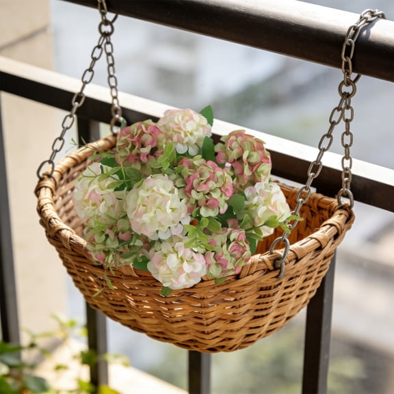 Hydrangea Artificial Flowers Bouquets, Hydrangea Flowers Heads with Stems, Fake Hydrangeas Flowers Arrangement, Faux Hydrangea Decor for Home Wedding Party Baby Shower, White