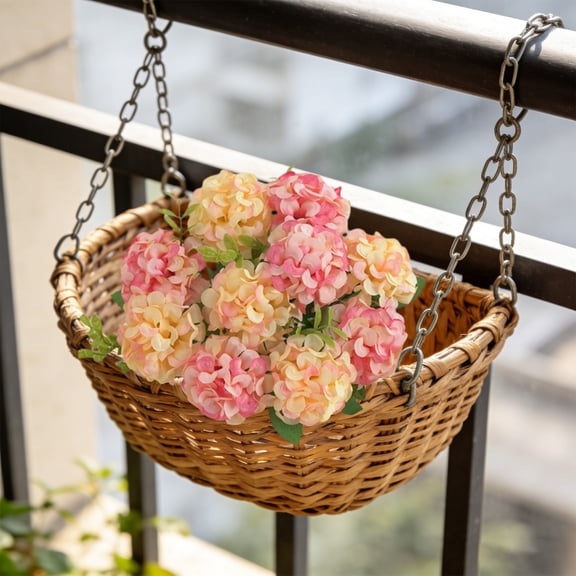 Hydrangea Artificial Flowers Bouquets, Hydrangea Flowers Heads with Stems, Fake Hydrangeas Flowers Arrangement, Faux Hydrangea Decor for Home Wedding Party Baby Shower, Champagne