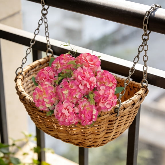 Hydrangea Artificial Flowers Bouquets, Hydrangea Flowers Heads with Stems, Fake Hydrangeas Flowers Arrangement, Faux Hydrangea Decor for Home Wedding Party Baby Shower, Pink