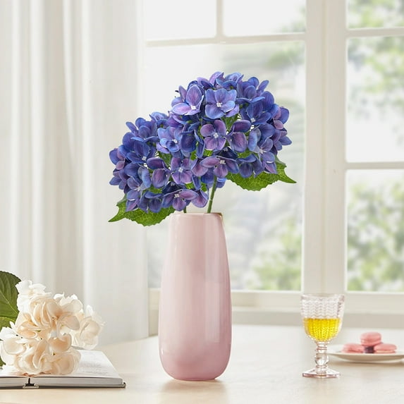 Hydrangea Artificial Flowers Bulk Hydrangea Silk Flowers with Stems Flower Bouquets for Florals Arrangement Home Wedding Party Centerpieces Decor Arch Decoration (Dark Purple)
