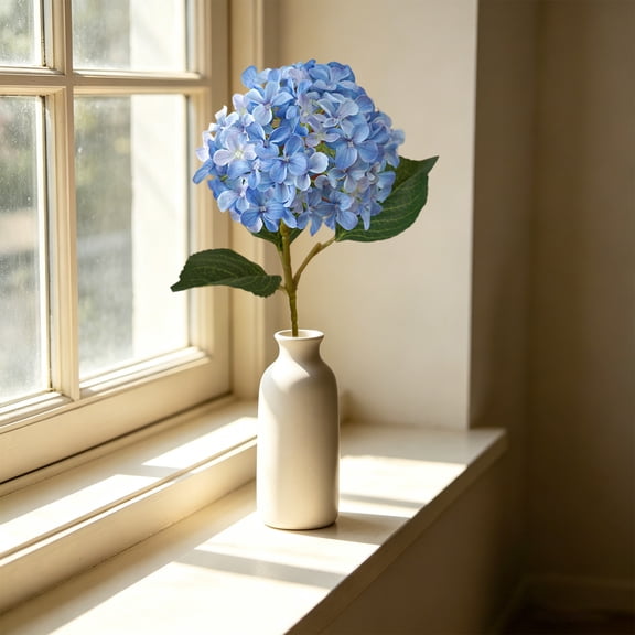 Hydrangea Artificial Flowers Faux Bouquet Realistic Lifelike Floral Arrangement Vase Decor Home Wedding Table Centerpiece Vibrant Silk Like Fake Blooms Living Room Decor Gift