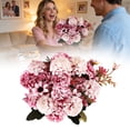 thumbnail image 1 of Hydrangea Artificial Flowers, Large Realistic Long Stem Faux Hydrangea Bouquets Flowers Arrangements for Home Office Wedding Centerpieces DIY Decor, Hot Pink, 1 of 9