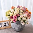 thumbnail image 1 of Hydrangea Artificial Flowers Real Touch Fake Hydrangea Flowers Realistic 12Inch 1 Branch Faux Floral Stems for Wedding Bouquets Home Party Table Centerpieces Vase Decor, 1 of 9