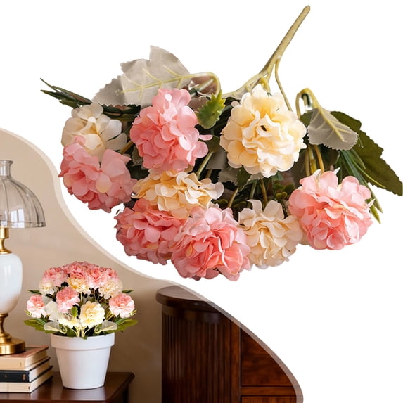 Hydrangea Artificial Flowers Real Touch Fake Hydrangea Flowers Realistic 12Inch 1 Branch Faux Floral Stems for Wedding Bouquets Home Party Table Centerpieces Vase Decor