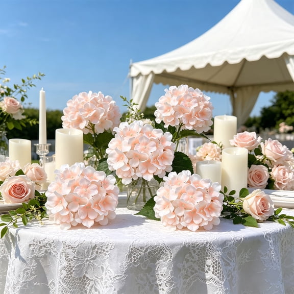 Hydrangea Artificial Flowers, Reals Touchs Faux Hydrangea Blooms, Silk Hydrangea Heads Artificial Flowers Heads, for Home Decor Wedding Arch Bouquet Bridal Handheld Bouquet Party