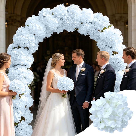 Hydrangea Artificial Flowers, Reals Touchs Faux Hydrangea Blooms, Silk Hydrangea Heads Artificial Flowers Heads, for Home Decor Wedding Arch Bouquet Bridal Handheld Bouquet Party