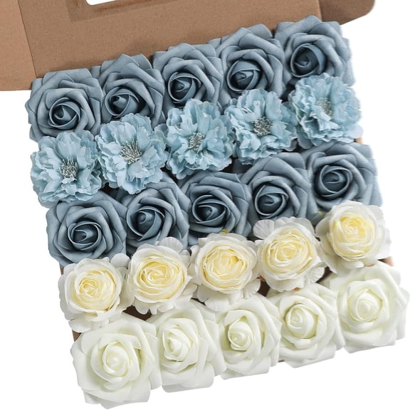 Hydrangea Artificial Flowers Simulated Flower Box Birthday Proposal Flower Head with Pole Wedding Bride Holding Flowers Atmosphere Decoration Flowers 1box (C)