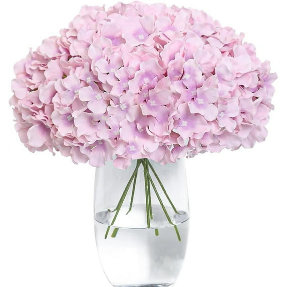 Hydrangea Artificial Flowers with Stems 12pcs Silk Blue Flower Heads for Office Home Party Wedding Centerpiece Decoration Bouquets DIY Floral Decor (Sky Blue)