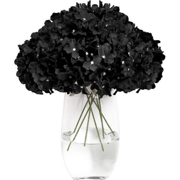 Hydrangea Artificial Flowers with Stems 12pcs Silk Blue Flower Heads for Office Home Party Wedding Centerpiece Decoration Bouquets DIY Floral Decor (Sky Blue)