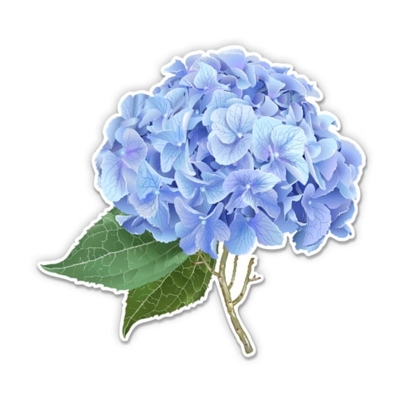 Hydrangea Blue Flower - 3" Vinyl Sticker - For Car Laptop Water Bottle Phone - Waterproof Decal