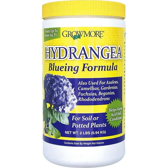 Hydrangea Blueing Formula - 2lbs of USA-Made Soil Acidifier for Hydrangeas, Azaleas, Gardenias, & Many More - Contains Aluminum Sulfate That Enhances Color Change for Soil and Potted Plants