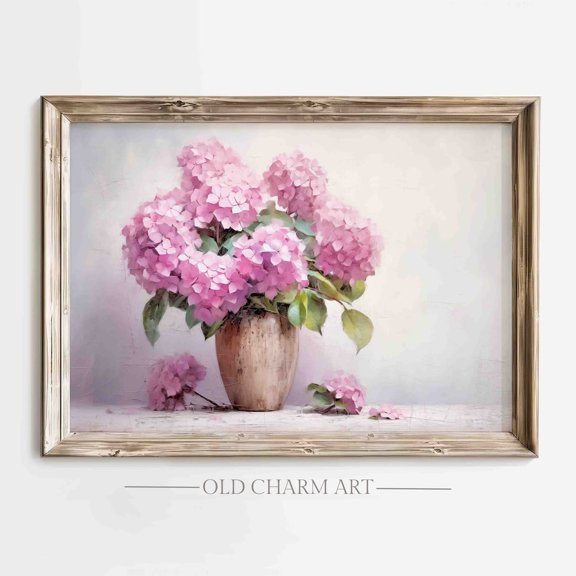 Hydrangea : Botanical Still Life Art Poster, Unframed Poster Size 24x36