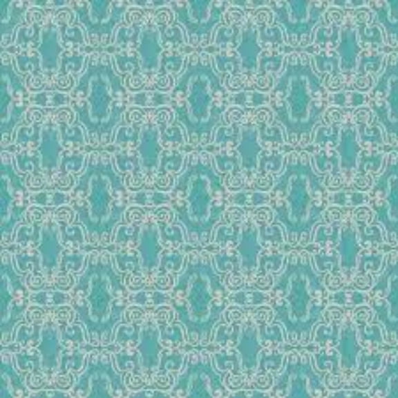 Hydrangea Botanical Turquoise Cotton Fabric