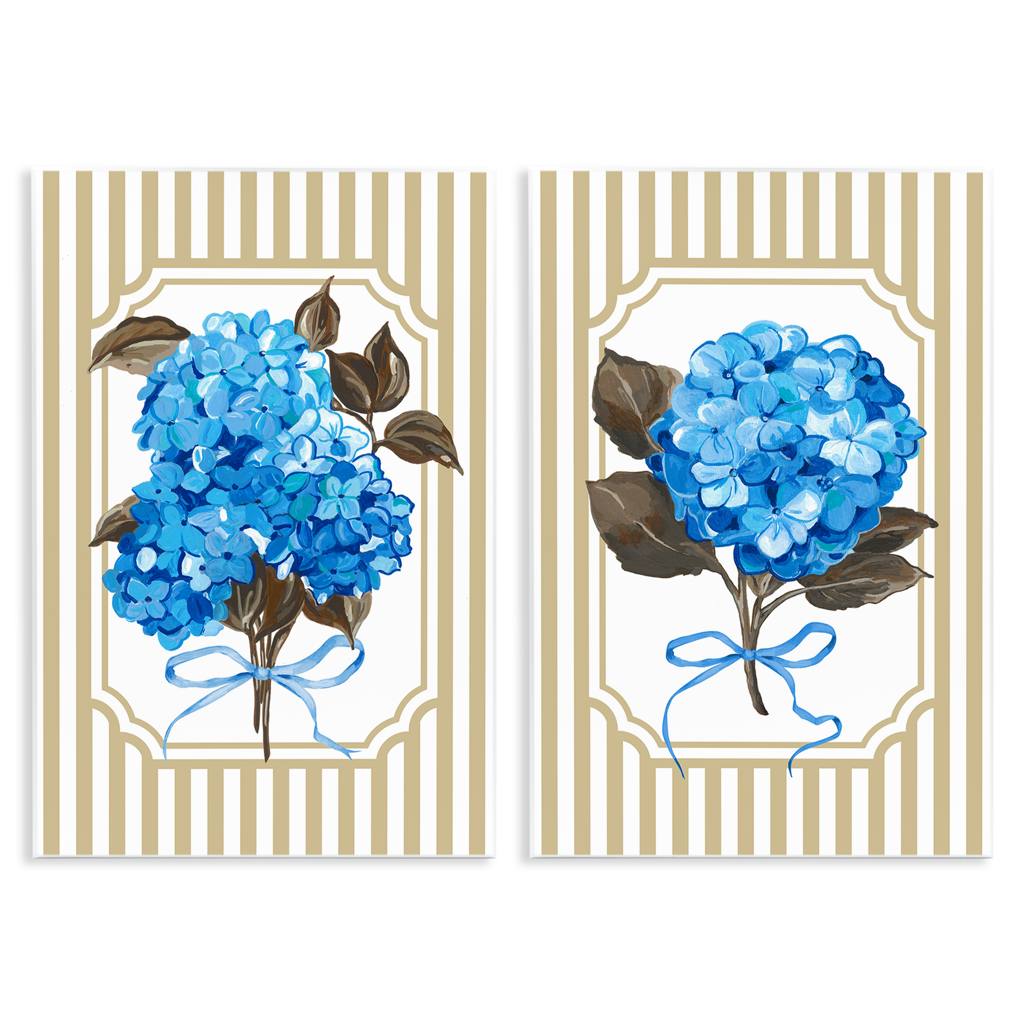 Hydrangea Bouquets with Bows 2 Piece Wall Plaque Art Set, design by Adonna Ebrahimi