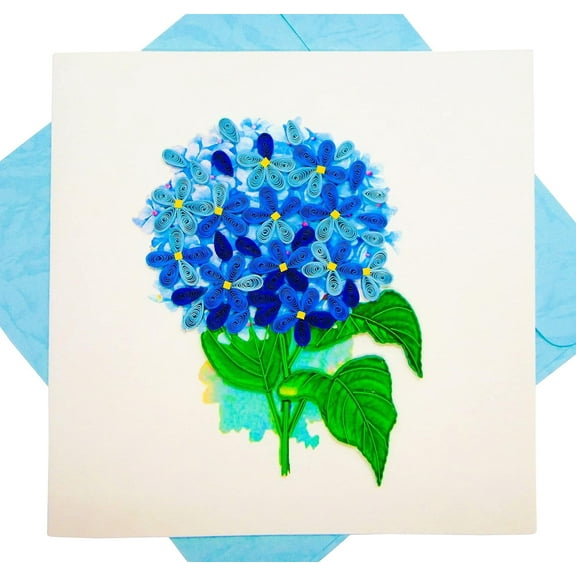 Hydrangea Boutique, Quilling Card 3D,Unique Dedicated Handmade, Design Greeting Card for Birthday, Valentine's Day, Mothers Day, Spring, Fathers Day, Graduation, Wedding, Anniversary, All Occasion