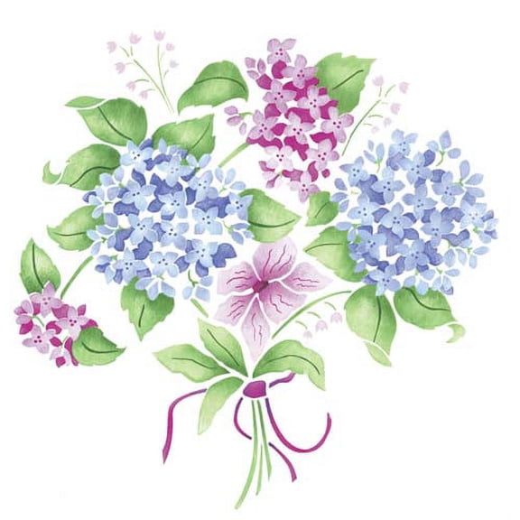 Hydrangea Bunch Wall Stencil SKU #2294 by Designer Stencils