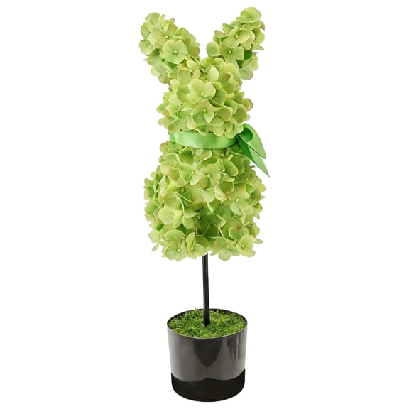Hydrangea Bunny Topiary, Blue, 27", Easter Decorations by HOHOYUNG